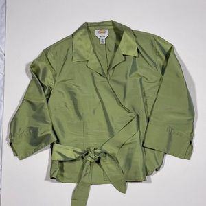 Holiday Pure silk wrap evening top